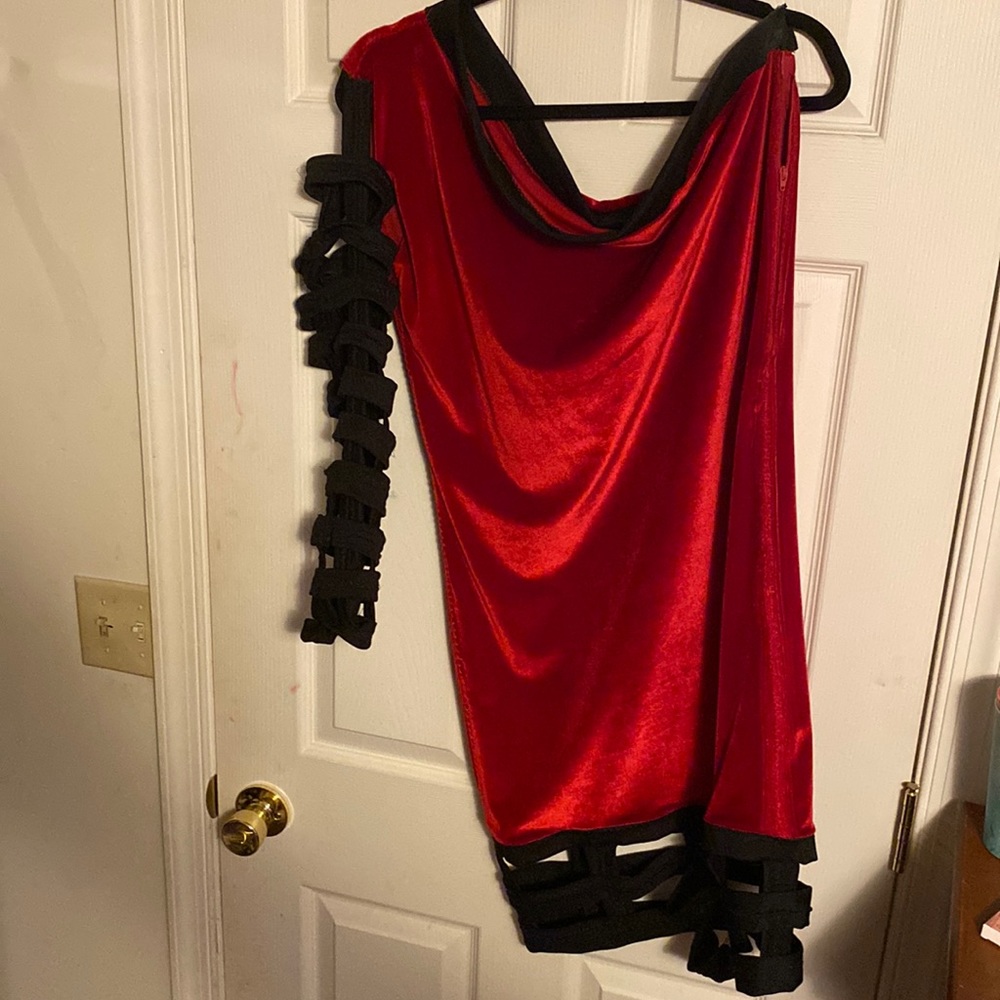 Red and black custom made dress